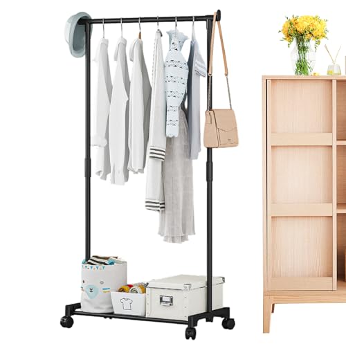 XIAOXIAOYU Ropa de vestir | Perchero con ruedas | Organizador multifuncional para dormitorio, lavandería, garaje, dormitorio, dormitorio, dormitorio, armario, cuarto de baño comercial