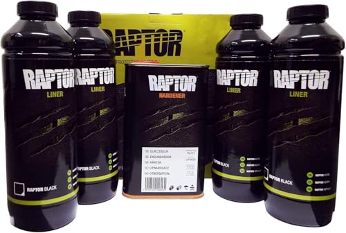 UPol Raptor Tough Urethene Coating Truck Bed Liner in Black - Trailers - Boats 2Pack Protects Against Rust Corrosion Salt Damp Extreme Temperatures Restores to an Even/Prestine Finish - RLB/S4