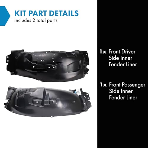 Image of TRQ Front Inner Fender Liner Set Compatible with 1995-2001 Ford Explorer 1997-2001 Mercury Mountaineer FO1248114 FO1249114