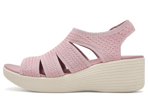 Skechers Skechers Women's PARALLEL LITE - DREAMMAKER, Highshine knit cut out wedge slingback, Dark Rose, 8M