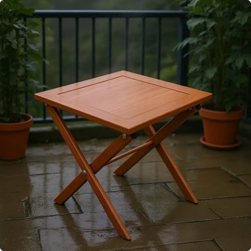 Mesa auxiliar plegable con borde alzado para evitar caídas de objetos en espacios reducidos 5