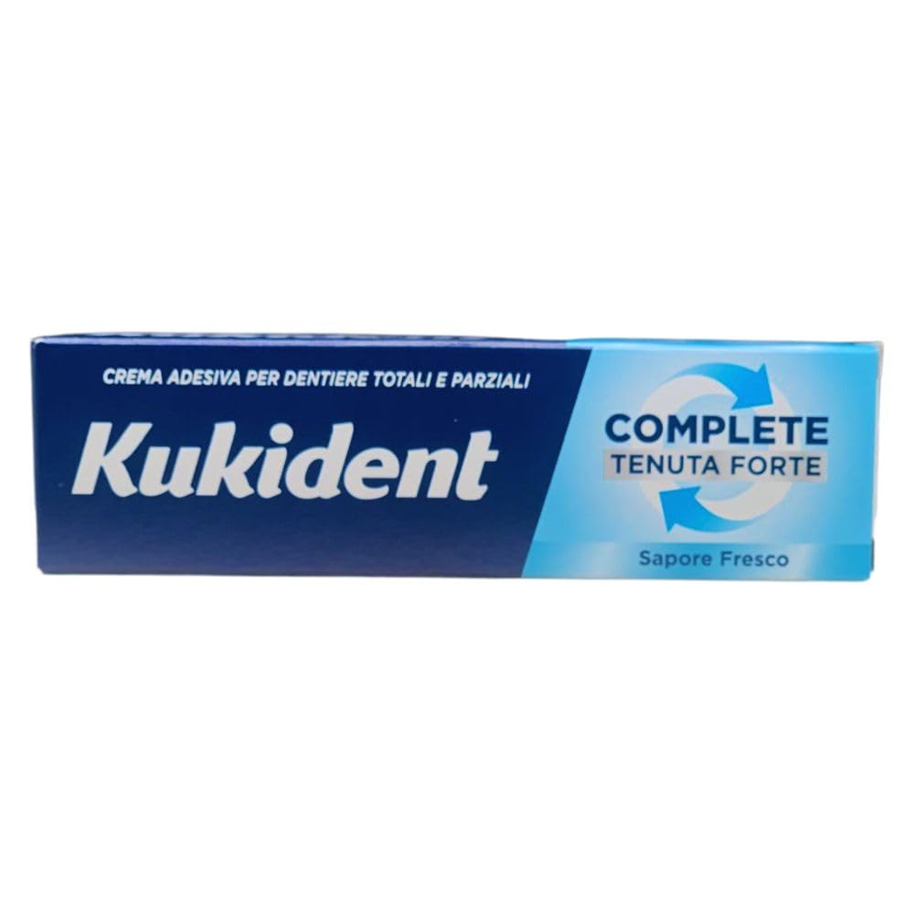 Crema Adesiva Per Dentiere Totali e Parziali, COMPLETE TENUTA FORTE. Sapore Fresco 35g (4 Confezioni)