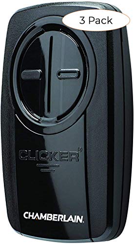 Chamberlain Group KLIK3U-BK Clicker Universal 2-Button Garage Door Opener Remote with Visor Clip, Black (Three Pack)