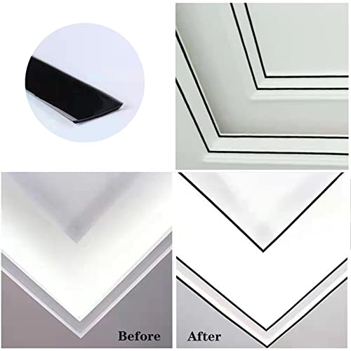 15mm Selbstklebend Flexible Zierleisten, Dekordecke, Waschbecken, Toilette, Fliesenrand, Wandecke, Fußleiste, Boden (schwarz)
