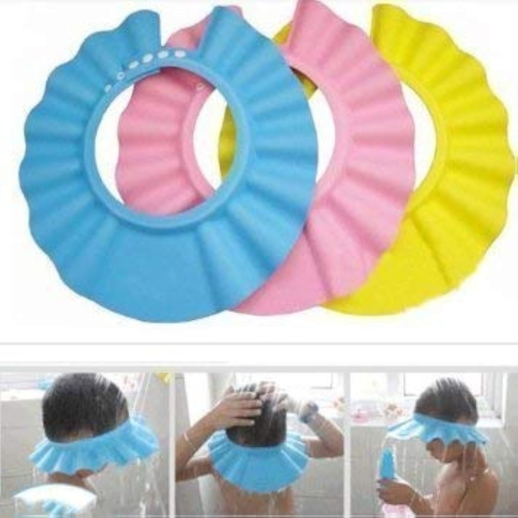 Adjustable Leaves Shape Bathing Shower Cap for Children
