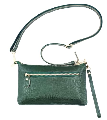 PORT&LOTUS Real Genuine Leather Crossbody Purses for Women Small Wristlet Shoulder Bag Ladies Handbags