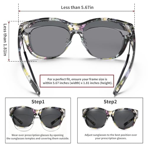 Image of HAOLOTA Fit Over Glasses Sunglasses for Women Polarized