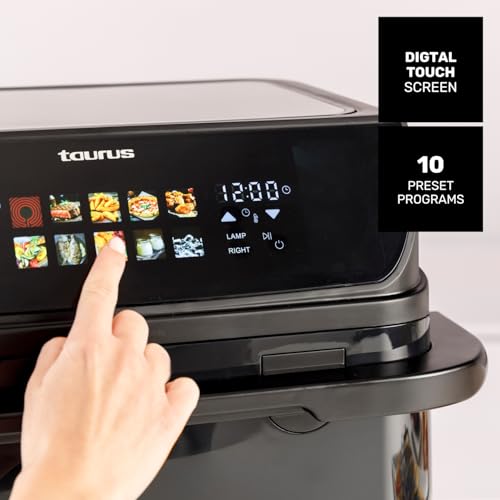 Taurus – Freidora de Aire Grill 360 XL, Air Fryer, Sin Aceite, 10L, 2800W, Pantalla Táctil, 10 Programas, Cestillo Divisible, Temporizador 60 min, Temp 60–200 ºC, Cocina Simultánea - imagen 3