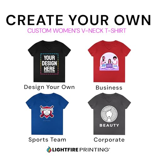 Personalized Women's V-Neck T-Shirt – Custom Image & Text, Design Your Own Front & Back Print, Customizable Tee Gift4