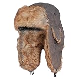 ONWAY Gray Trapper Hat Ushanka Eskimo Russian Winter Hat with Ear Flaps for Women Men
