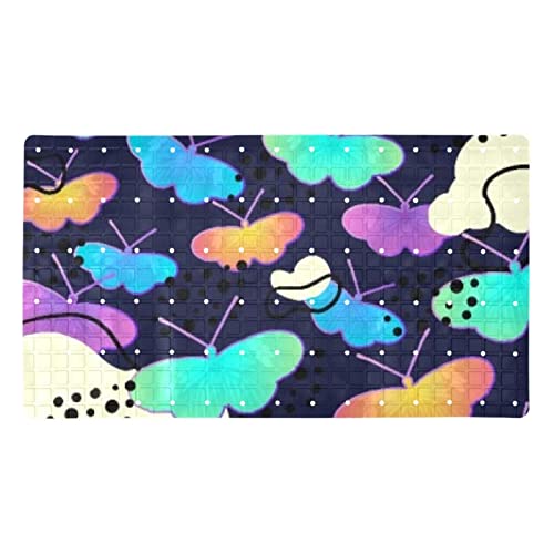 Alfombra de ducha para niños y ancianos con mariposas de colores 2