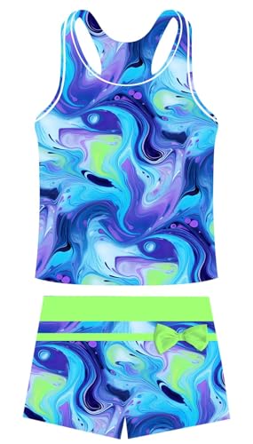 Image of UNIFACO Teen Girls Swimsuits Size 14-16 Kids 2 Piece Bathing Suits Fashion Tankini Swimwear