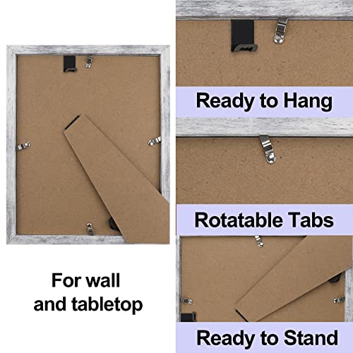8X10 Picture Frames Set Of 6 Distressed White Wood Grain Photo Frame For Gallery Wall Mounting Or Tabletop Display #TOP3
