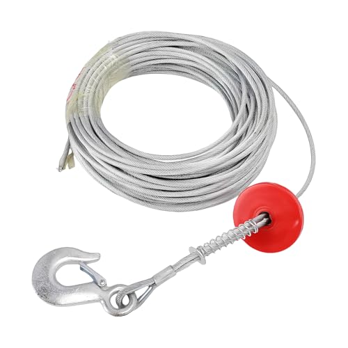 LICAEVEY Câble de Treuil, Roulement de Charge de 6 Mm 30 M 17637lb, Acier Universel Anti-Torsion pour Dépanneuse de Grue