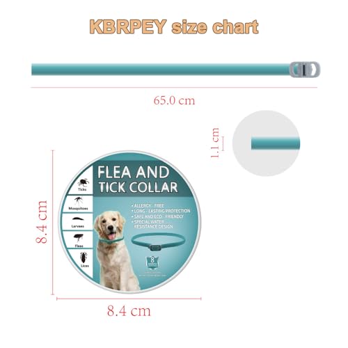 BKEPDY Hundehalsband 2 Stück Effektiver Schutz vor Ungeziefern Wasserdicht Einstellbares Floh und Zeckenschutz für Hunde Alle Größen und Rassen (Blau-2)