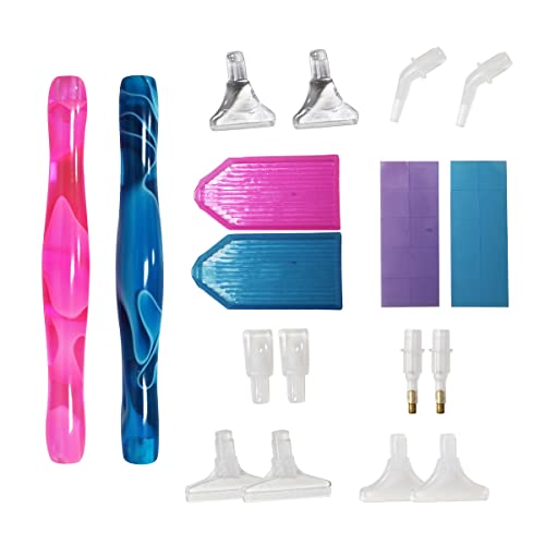 TENGYIF Lot de 24 Accessoires de Peinture Diamant avec 2 Stylos de Peinture Diamant pour Bricolage, Artisanat,Peinture Diamant 5D pour Peinture, Artisanat, Stylos Diamants, Accessoires avec Stylo Cover