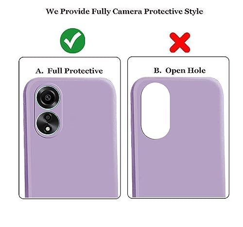Image of A rtistque Liquid Silicone Back Cover Case for Oppo A78 5G Shockproof TPU Soft Flexible with Camera Protection - Purple