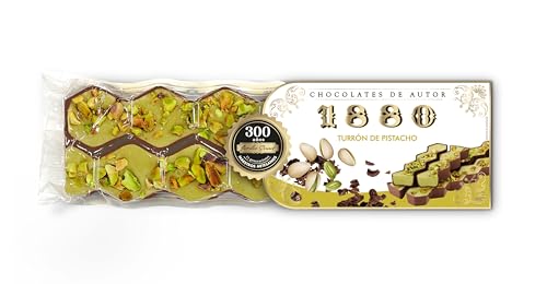 1880 - Turrón Chocolates de Autor Pistacho 200g, Textura Cremosa, Calidad Suprema, Ingredientes Nobles, Sabor Auténtico, El Turrón más Caro del Mundo