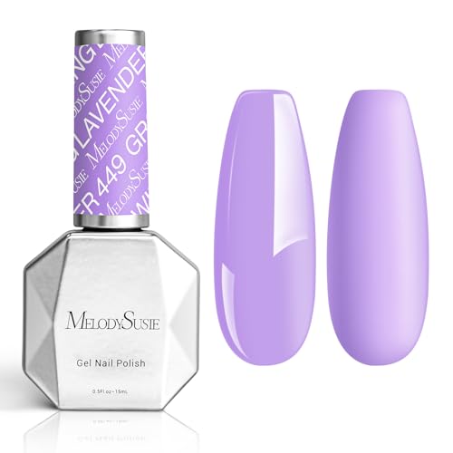 MelodySusie Thick Light Wisteria Purple Gel Nail Polish 0.5fl oz Soak Off UV LED Lavender Purple Gel Polish Gift for Women Nail Art Manicure Salon DIY Nail Design Decoration at Home-449-A1706