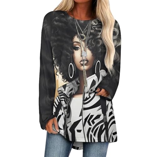 MARSVOVO African American Hoodie for Women Trendy Graphic Vintage Black