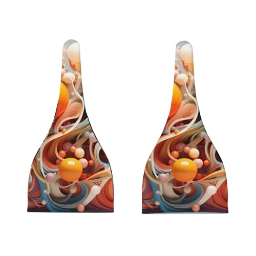 3D Colorful Swirls and Balls Print Newborn Baby Hat, Soft Top Knotted Beanie Cap, Cute Infant Headwear for 0-6 Months Welcome Party3