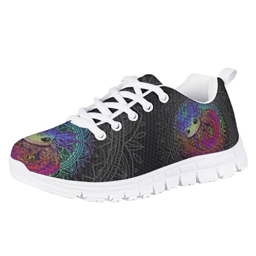 Yzaoxia Hippie Axolotl Shoes for Girls Size 3 Tennis Running Shoes for Kids Sneakers Lace Up Barefoot Sneaker Lightweight Slip On Footwear Athletic Trainers2