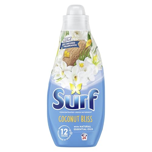 Surf Coconut Bliss Laundry Washing with a joy-infused fragrance and natural essential oils lasting up to 12 hours in wear Liquid Detergent for brilliantly clean results 24 washes