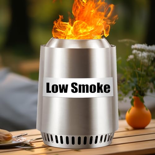 Epinovo Stainless Steel Tabletop Fire Pit — Modern Cone Fire Bowl, Portable Low-Smoke Ambience for Indoor Outdoor Home Decor, Patio & Balcony Centerpiece