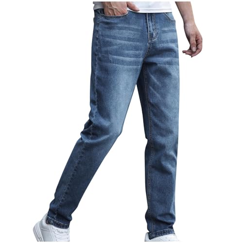 Men's Wide Leg Jeans Y2k Fashion Baggy Big and Tall Jeans Pants 2000s Straight Light Blue Denim Pants Streetwear4