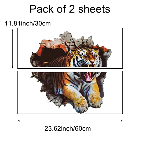 Vinilo Decorativo 3D Tigre Roto Juego de 2 Piezas miniatura 2