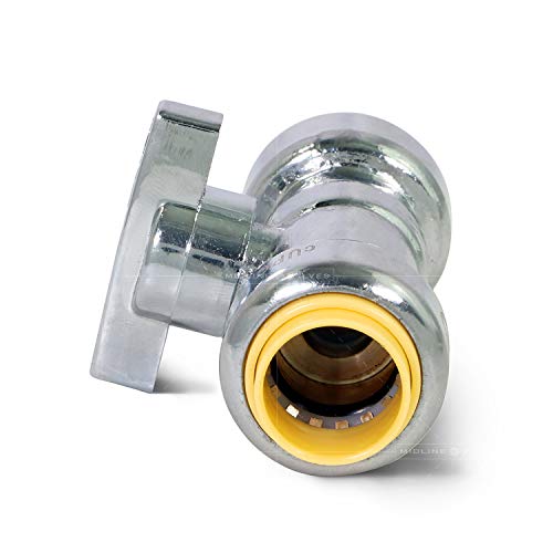 Pushlock UPSSP1212 1/4 Turn Straight Stop for Push-Fit Valve, 1/2 x 1/2 Inch,