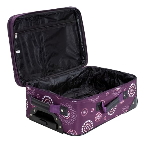 Image of Rockland Fashion Softside Upright Luggage Set, Expandable, Purple Pearl, 2-Piece (14 /19)