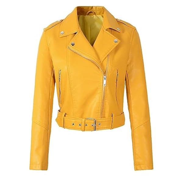 Adhdyuud Vrouwen Faux Zachte Lederen Korte Jas Klinknagel Epaulet Riem Rits Pu Motorfiets Jassen Bovenkleding