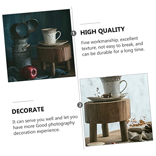 CIYODO 1Pc Banqueta Fotográfica Móveis De Madeira Móveis Infantis Mini Cadeira Micro Banqueta Retrô