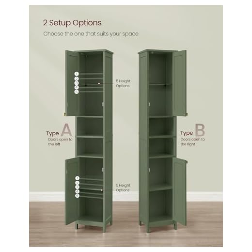 VASAGLE Slim Storage Cabinet with Lights