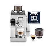 De’Longhi Rivelia – Perfetto Macchina da Caffè Automatica, LatteCrema Montalatte Automatico, 16 Bevande in un Solo Tocco, Display Touch a Colori, Contenitori Intercambiabili, Bianco (EXAM440.55.W)