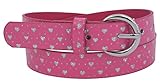 ⭐ Un sueño para niñas: cinturón brillante en color rosa intenso con pequeños corazones plateados