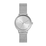 Skagen Damen-Nillson-Dreizeiger, 36 mm Gehäusegröße, Edelstahluhr
