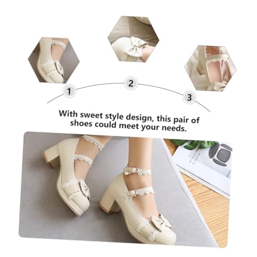 Chaussures plates femmes avec intérieur PU beige et empeigne à nœud élégant - 3