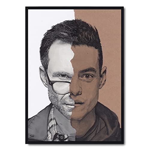 Tirage Giclée Mr Robot affiche d'art signée Rami Malek A4 A3