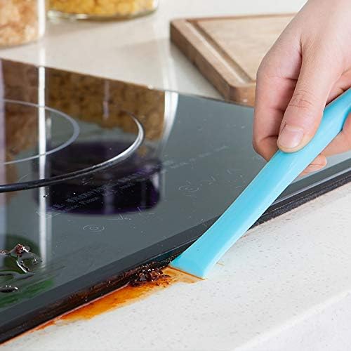 BestWayDigital BestWayKitchen 1 x Cleaning Scraper Spatula Plastic Tool Stains Label Gums Remover Scratch Free/Random Colour/Kitchen Household DIY Multipurpose Spatula