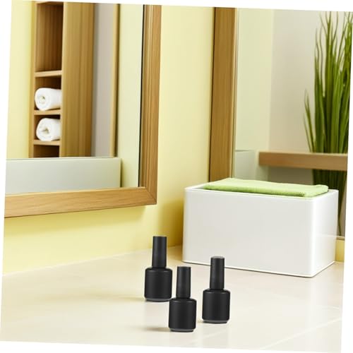 Botellas de esmalte de uñas de vidrio con elegantes tapas negras mate 6