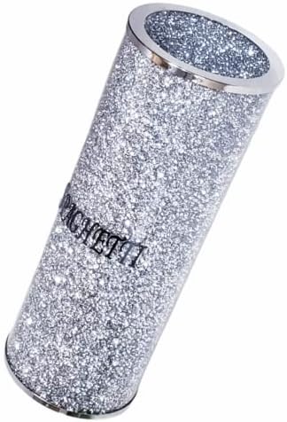 ProTech Crushed Diamond Silver Crystal Bling Glass Spaghetti Holder, Round Jar Storage Container, Moisture Proof Storage for Spaghetti, Decorative Kitchen Food Storage, Diamante Ornaments