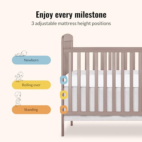 Image of Dream On Me Anna 3-in-1 Convertible Full-Size Baby Crib & Changer with Storage in Brown Sugar, GreenGuard Gold & BSA, Pinewood, Converts to Day & Toddler Bed, 3 Mattress Heights, 1″ Changing Pad