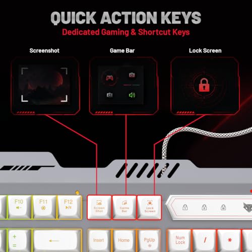 EvoFox Warhammer 2 Semi-Mechanical Gaming Keyboard Mouse Combo White - Image 7