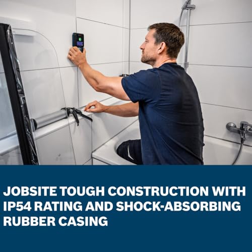 Image of BOSCH GMS120-27 Professional Wall Scanner, Multi-Function Stud Finder, and Live Wire Detector for Electricians, Plumbers & Contractors, Wall Detector Scanner