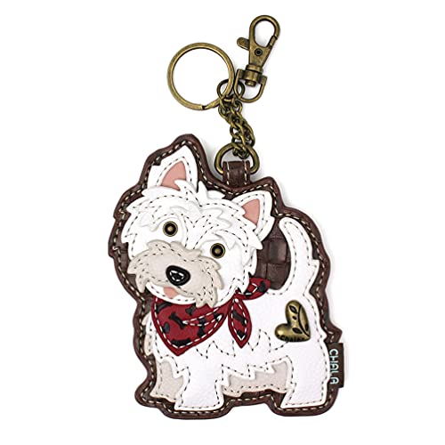 Chala Crossbody Phone Purse | SOFT PU Leather SWING Bag with Chala Key fob (Burgundgy Westie)3
