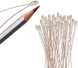 Evemodel 30pcs Pre-soldered Micro Litz Wire Warm White SMD 0603 LED Light 20cm Wire Resin Cover