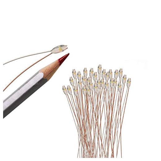 Evemodel 30Stk. Vorgelötet Micro Wasserdicht SMD Led Bauform 0603 20cm Diycraft (warm weiß)