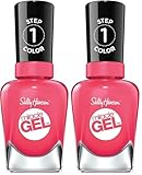 Sally Hansen Miracle Gel™, Electric Pop, Long Lasting, Gel-Like Formula, No UV Lamp Needed, Pink Nail Polish (Pack of 2)